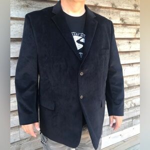 Men's Black Tiny Corduroy Blazer Sport Coat 52R by Pronto Uomo